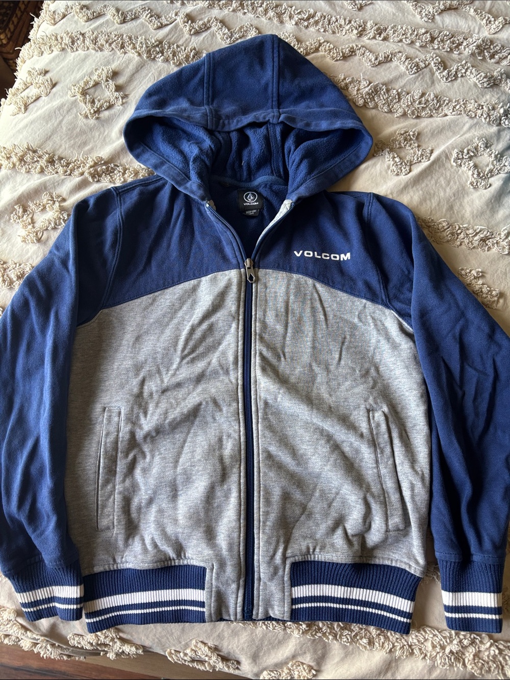 Volcom Boys Navy & Gray Full-Zip Hooded Jacket